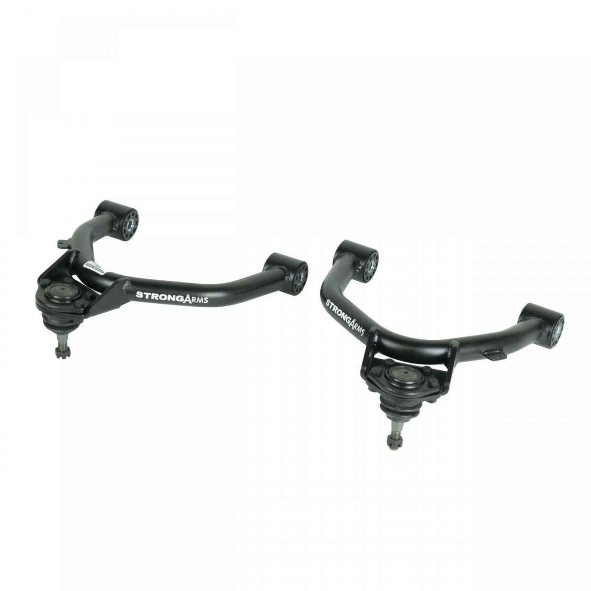 Front Upper Strongarms For 2007-2016 Silverado / Sierra 1500 2Wd/4Wd W/ OE Cast Steel Arms Pair Of Tubular Control Arms W/ Ball Joints And Delrin Bushings Powder Coated Satin Black Ridetech