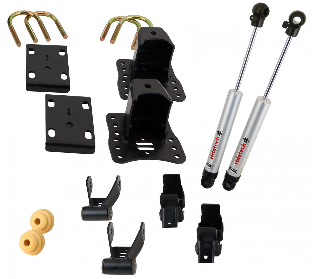 Rear 6 Inch Lowering Kit For 2007-2018 Silverado 1500 2WD / 4WD 2019 Legacy and Limited HQ Shocks Axle Flip Brackets Shackles Hangers Bump Stops And Hardware Ridetech