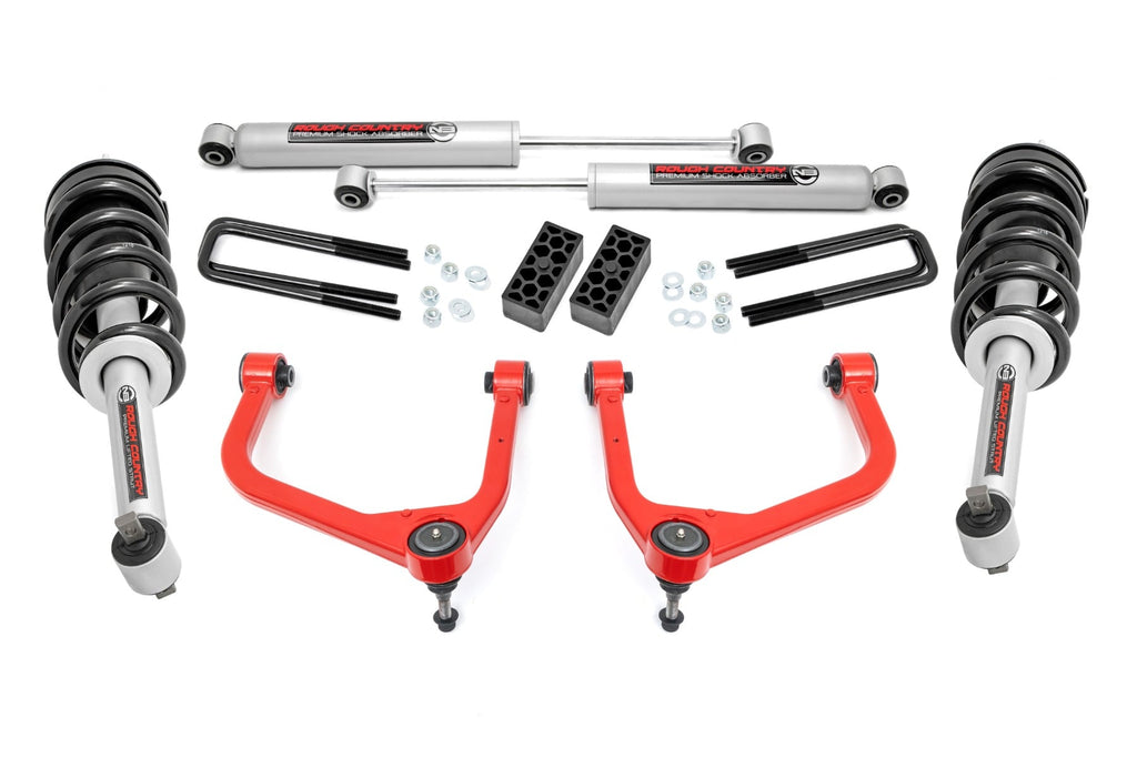 3.5 Inch Lift Kit N3 Struts Red GMC Sierra 1500 2WD/4WD (2019-2025) Rough Country