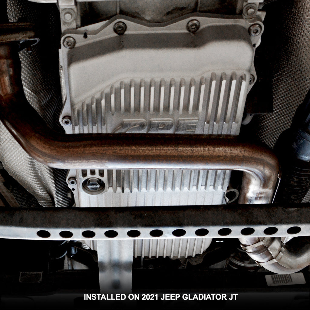 2018-2022 Jeep Wrangler JL/JT w/ 850RE Transmission Heavy-Duty Cast Aluminum Transmission Pan Brushed