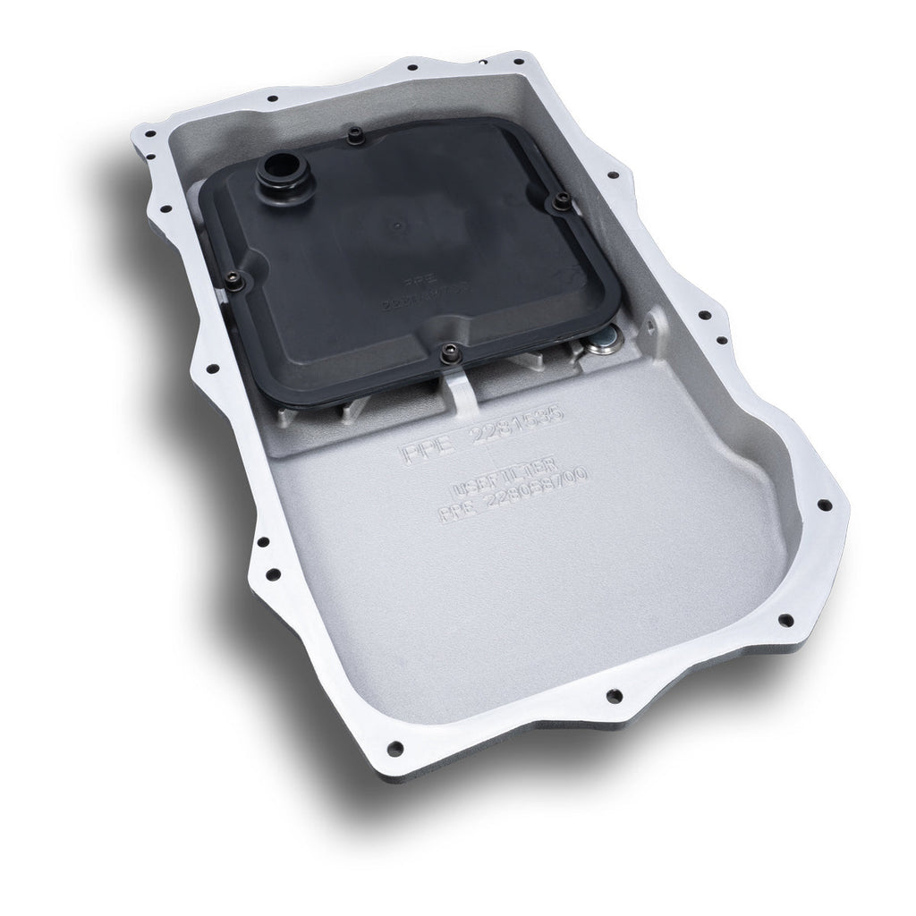 2018-2022 Jeep Wrangler JL/JT w/ 850RE Transmission Heavy-Duty Cast Aluminum Transmission Pan Brushed