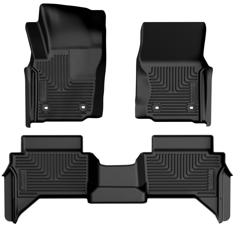 Husky Liners 2024 Toyota Tacoma CC/DC (Manual Trns) Weatherbeater Front & 2nd Seat Floor Liner - Blk