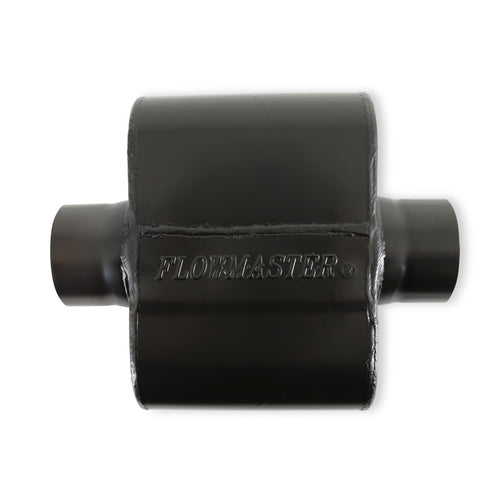 10 Series Delta Force Race Muffler 10 Series Race Muffler 2.50 Center In 2.50 Center Out Low Profile Aggressive Sound Flowmaster