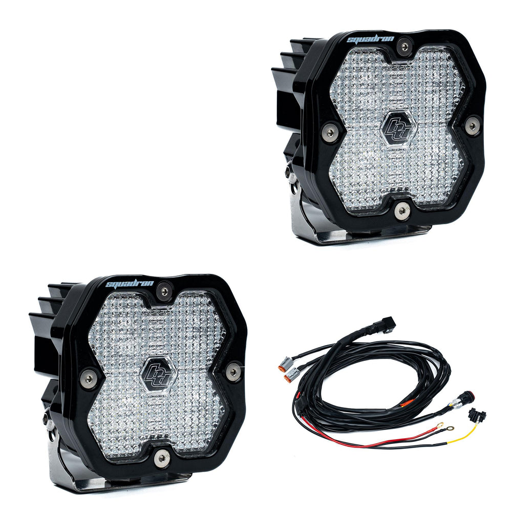 Squadron 2.0 Sport Black LED Auxiliary Light Pod Pair Universal Clear