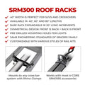 SRM300 80 Inch Long Flat Platform Rack With Baja Rail Kit Textured Black Go Rhino