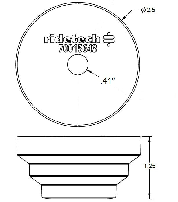 Bump Stop Embedded Washer Rubber 1.25 In Height Ridetech