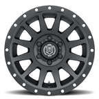 ICON Compression 17x8.5 5x5 -6mm Offset 4.5in BS 71.5mm Bore Satin Black Wheel