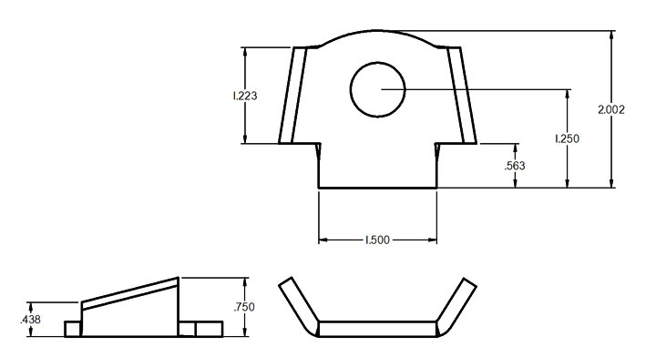 Shock Tab W/ 5/8 Inch Hole Ridetech