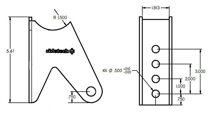 Tri Link Axle Bracket Uncoated For 3 Inch Axle Housing Ridetech