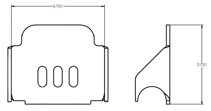 Lower Air Spring Mount For 2 Inch Tube 1/4 Inch Mild Steel 2.5 x 5.5 x 7.5 Inch Ridetech