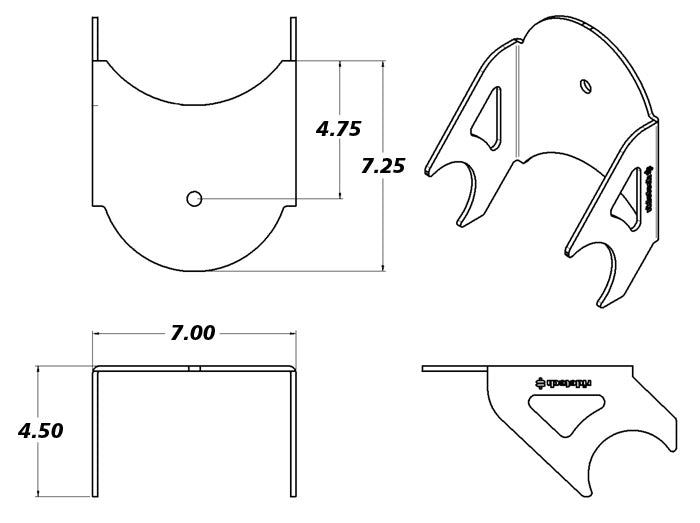 Dropped Lower Weld-On Air Spring Axle Bracket Uncoated Ridetech