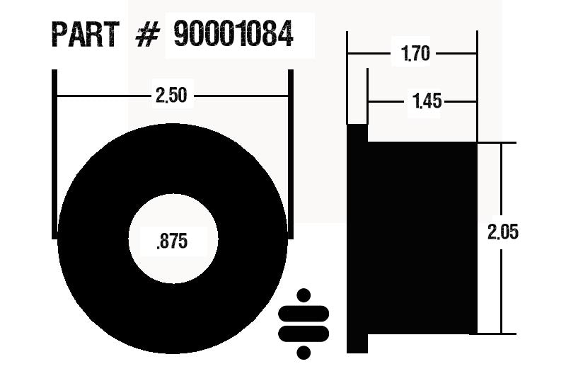 Large Black Polyurethane Bushing Half - 2 Inch O.DX 1.7 Inch Long Ridetech