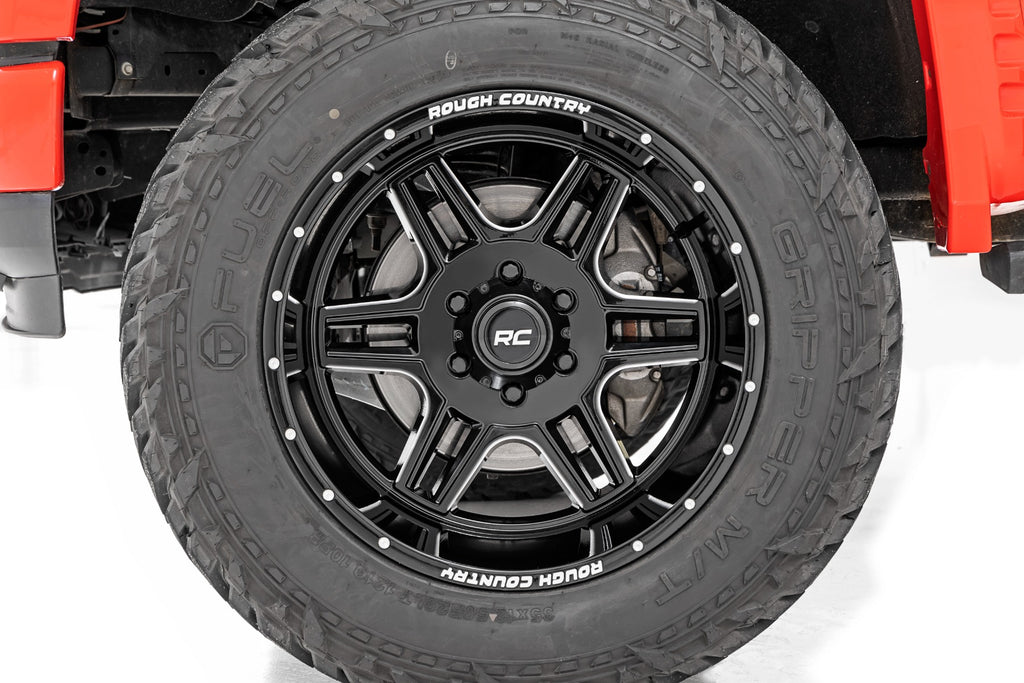 92 Series Wheel Machined One-Piece Gloss Black 20x12 8x170 -44mm Rough Country