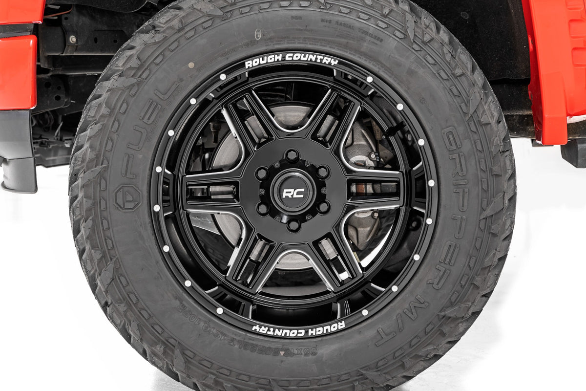 92 Series Wheel Machined One-Piece Gloss Black 20x12 8x170 -44mm Rough Country