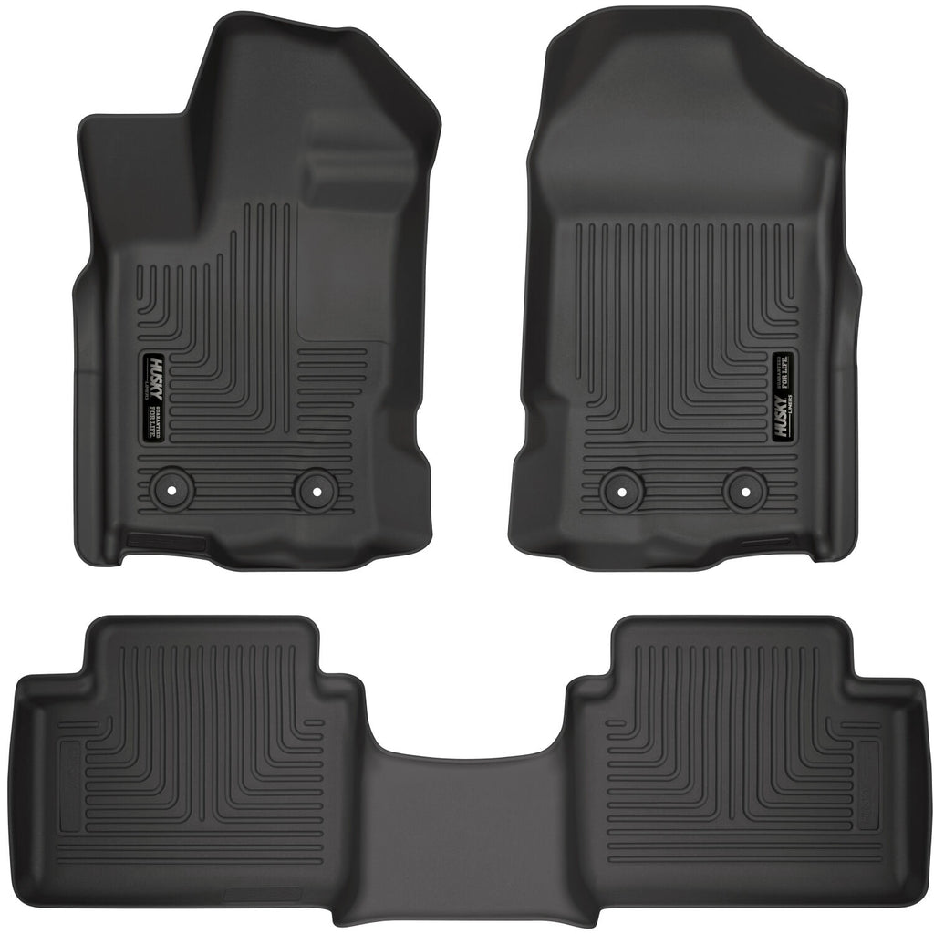 Weatherbeater Front and Second Seat Floor Liner Set Black 19-23 Ford Ranger Husky Liners
