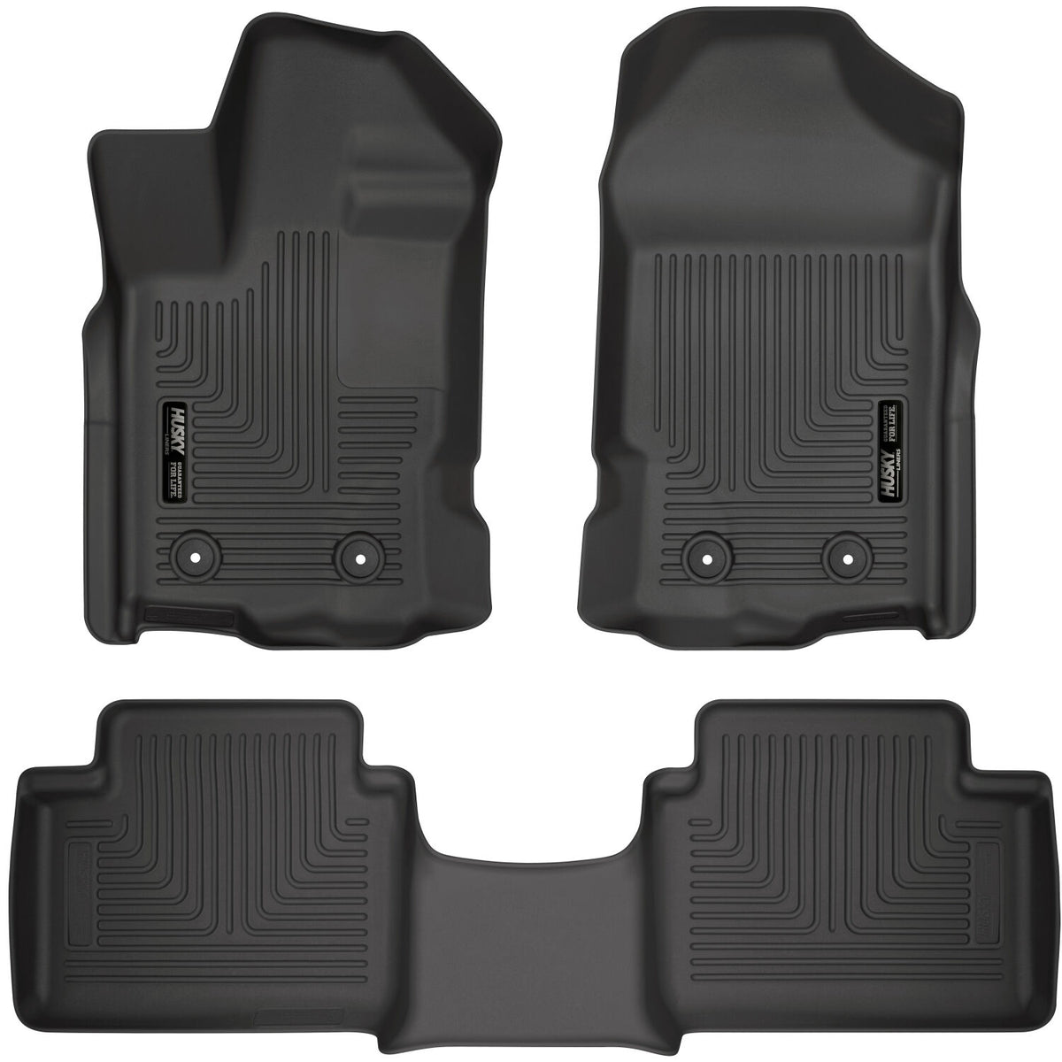 Weatherbeater Front and Second Seat Floor Liner Set Black 19-23 Ford Ranger Husky Liners