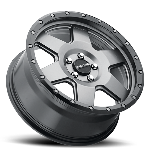 Aluminum Wheels 17x9 Boost 946G Satin Gunmetal Gray 6 Spoke 0 Offset 5 on 139.7 Bolt Pattern 107.95 Bore Raceline