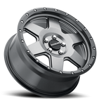 Aluminum Wheels 18x9 Boost 946G Satin Gunmetal Gray 6 Spoke 12 Offset 5 on 139.7 Bolt Pattern 107.95 Bore Raceline