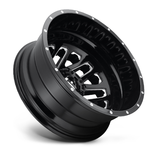 Dually Wheels 22X8.25 Triton Dually D581 8 On 200 Gloss Black Milled 142 Bore -176 Offset Mesh Spoke Outer Dually Fuel Off Road Wheels