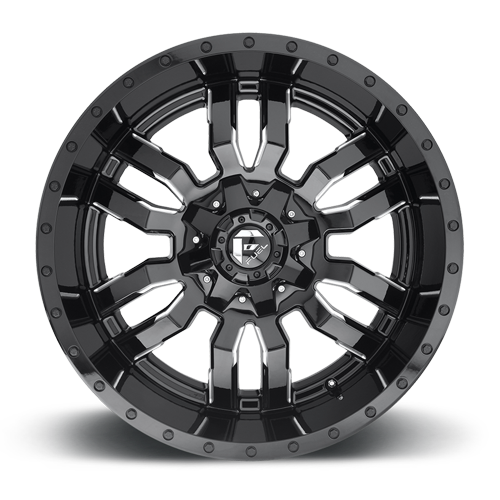 Aluminum Wheels 20X12 Sledge D595 8 On 180 Gloss Black Milled 124.3 Bore -44 Offset Fuel Off Road Wheels