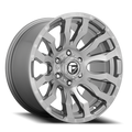 Aluminum Wheels 20X10 Blitz D693 8 On 165.1 Brushed Gunmetal Gray Tinted Clear 125.1 Bore -18 Offset Multi Spoke Fuel Off Road Wheels