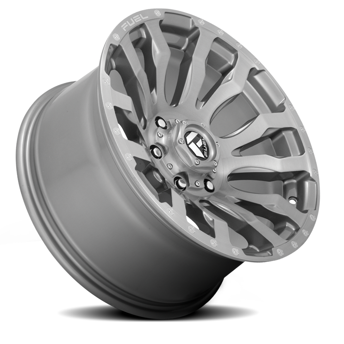 Aluminum Wheels 20X8.25 Blitz D693 8 On 165.1 Brushed Gunmetal Gray Tinted Clear 117 Bore -221 Offset Multi Spoke Fuel Off Road Wheels