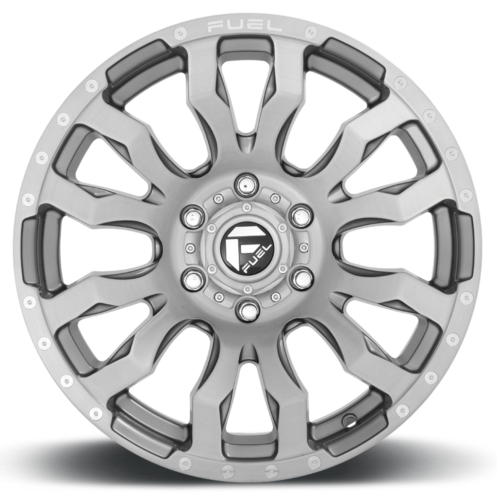 Aluminum Wheels 20X8.25 Blitz D693 8 On 165.1 Brushed Gunmetal Gray Tinted Clear 117 Bore -221 Offset Multi Spoke Fuel Off Road Wheels