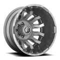 Dually Wheels 20X8.25 Blitz Dually D693 8 On 200 Brushed Gunmetal Gray Tinted Clear 142 Bore -227 Offset Multi Spoke Outer Dually Fuel Off Road Wheels