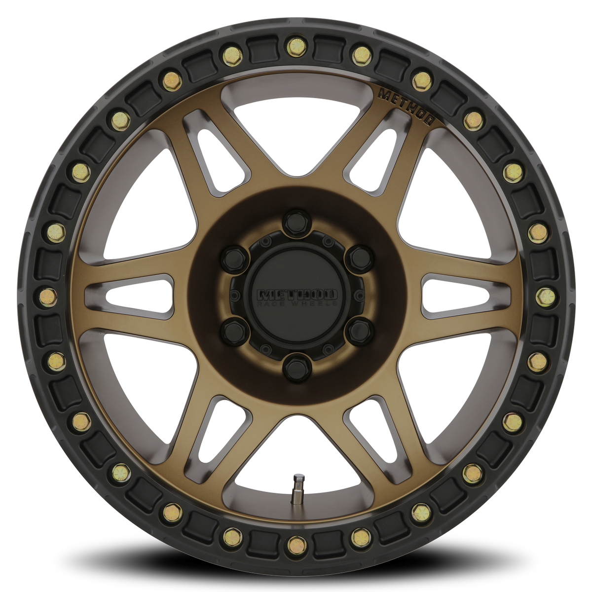 Aluminum Wheels 17x9 Beadlock MR106 Bolt Pattern 6 On 139.7 Offset -44 Lip Size 0 Method Bronze BRZ Method