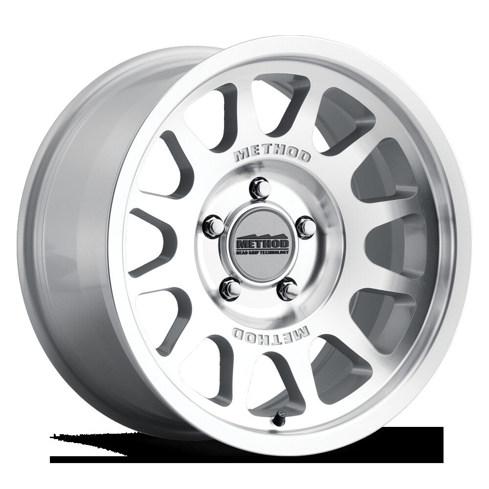 MR703 Bead Grip, 17x8.5, 0mm Offset, 5x5, 71.5mm Centerbore, Machined Clear Coat, Method Race Wheels