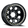 Aluminum Wheels 17x8 Rock 8 RT81 Gloss Black Beadlock Offset 5 on 139.7 Bolt Pattern 107.95 Bore Raceline