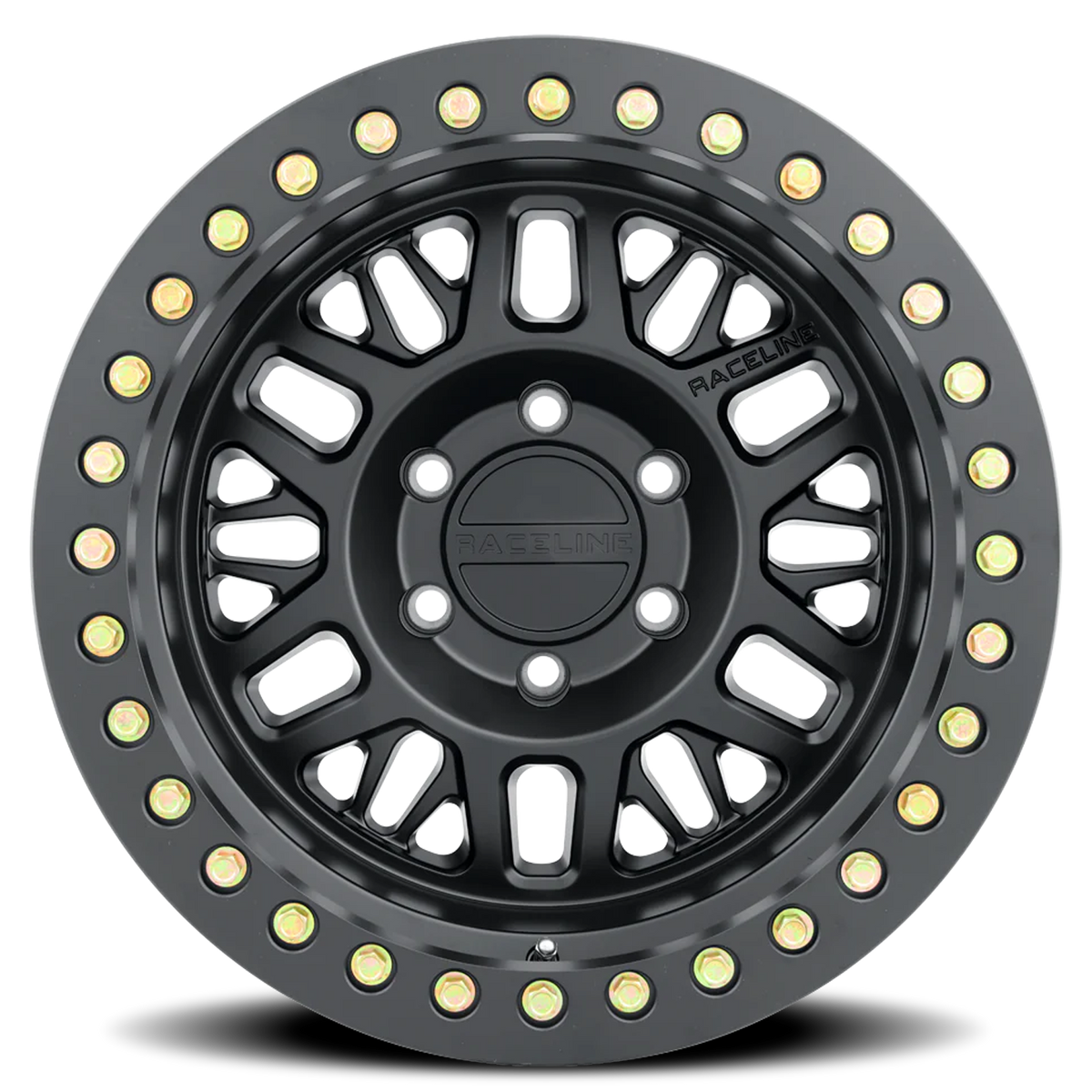 Aluminum Wheels 17x9 Ryno Cast Beadlock RT951B Satin Black Black Beadlock Ring -12 Offset 6 on 139.7 Bolt Pattern 106.1 Bore Raceline