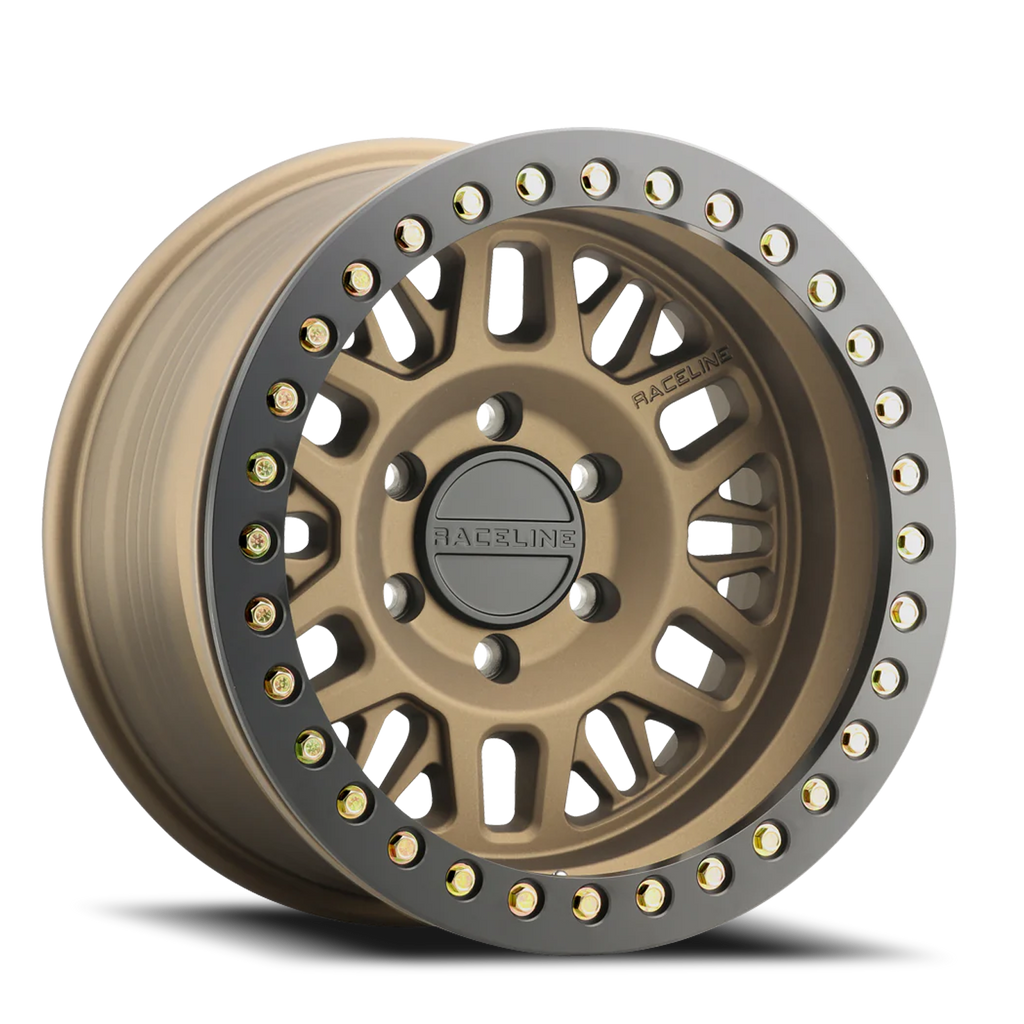 Aluminum Wheels 17x9 Ryno Cast Beadlock RT951BZ Textured Matte Bronze Black Beadlock Ring -38 Offset 5 on 127 Bolt Pattern 83.82 Bore Raceline