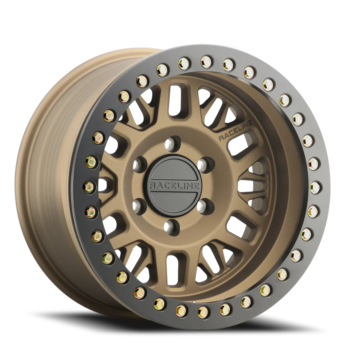 Aluminum Wheels 17x9 Ryno Cast Beadlock RT951BZ Textured Matte Bronze Black Beadlock Ring -38 Offset 5 on 127 Bolt Pattern 83.82 Bore Raceline