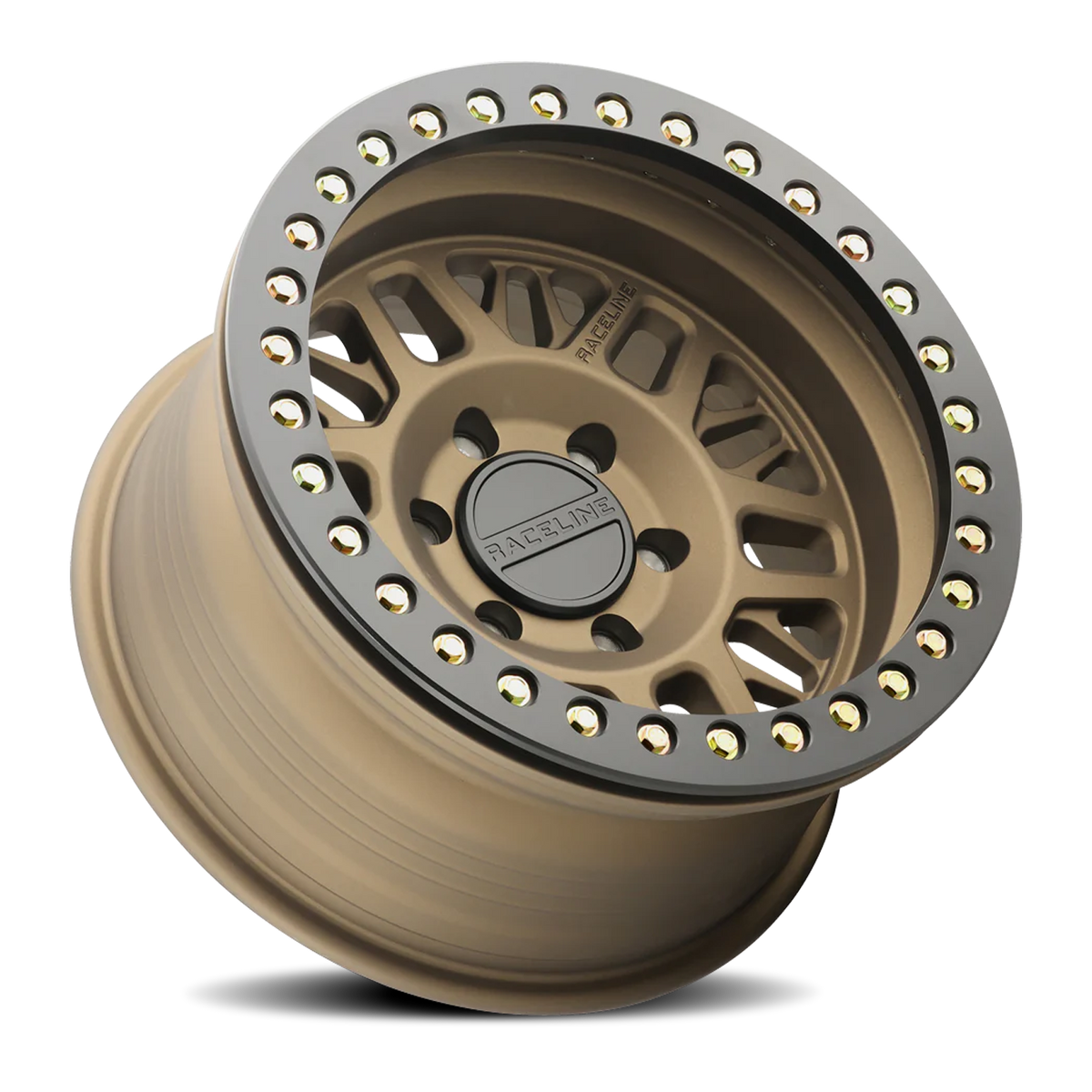 Aluminum Wheels 17x9 Ryno Cast Beadlock RT951BZ Textured Matte Bronze Black Beadlock Ring -38 Offset 5 on 127 Bolt Pattern 83.82 Bore Raceline
