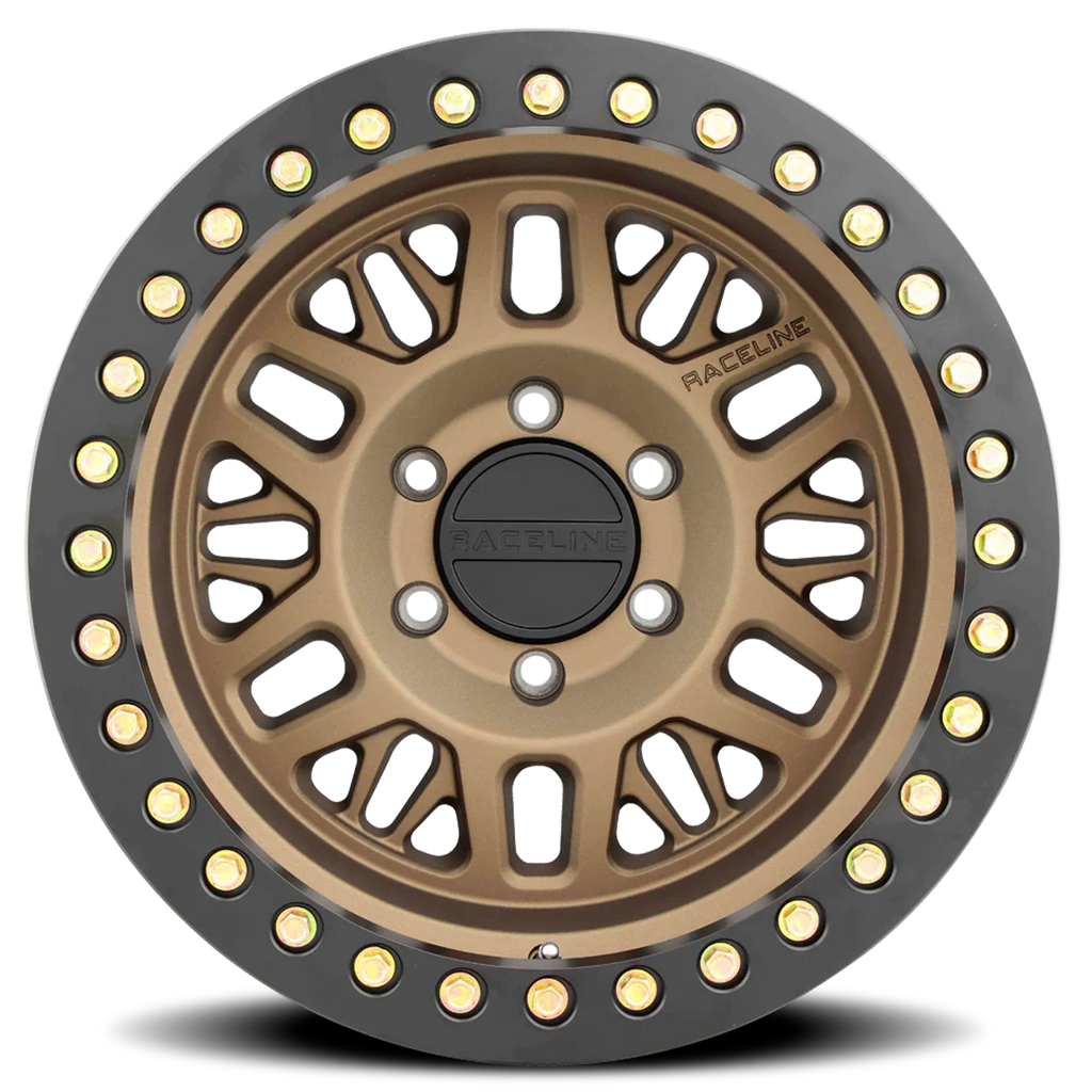 Aluminum Wheels 17x9 Ryno Cast Beadlock RT951BZ Textured Matte Bronze Black Beadlock Ring -38 Offset 5 on 127 Bolt Pattern 83.82 Bore Raceline
