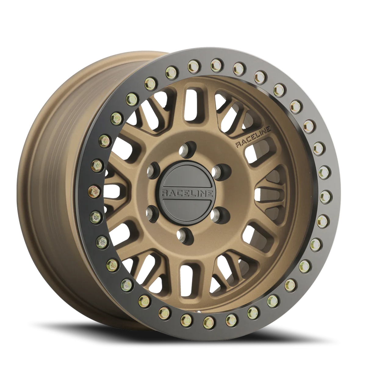 Aluminum Wheels 17x9 Ryno Cast Beadlock RT951BZ Textured Matte Bronze Black Beadlock Ring -12 Offset 6 on 135 Bolt Pattern 87.1 Bore Raceline