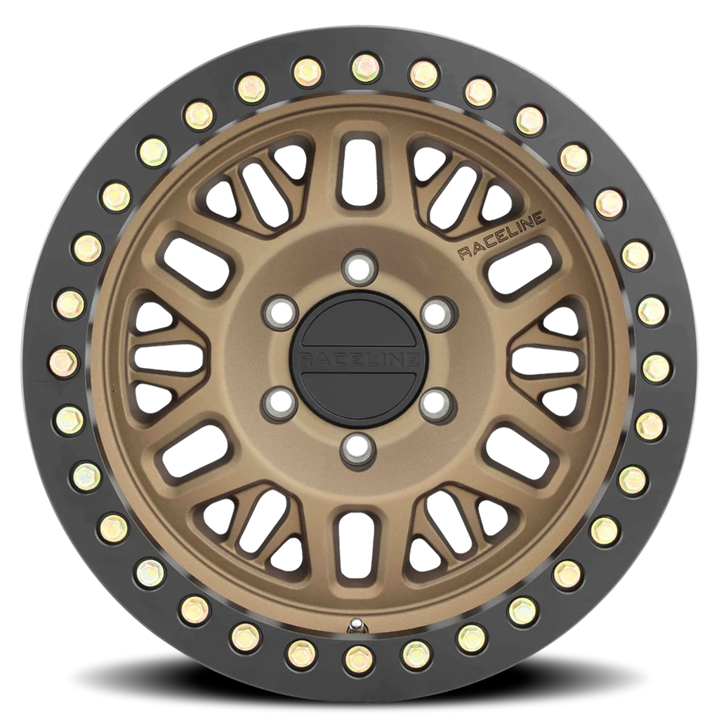 Aluminum Wheels 17x9 Ryno Cast Beadlock RT951BZ Textured Matte Bronze Black Beadlock Ring -12 Offset 6 on 135 Bolt Pattern 87.1 Bore Raceline