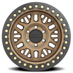 Aluminum Wheels 17x9 Ryno Cast Beadlock RT951BZ Textured Matte Bronze Black Beadlock Ring -38 Offset 8 on 165.1 Bolt Pattern 130.8 Bore Raceline