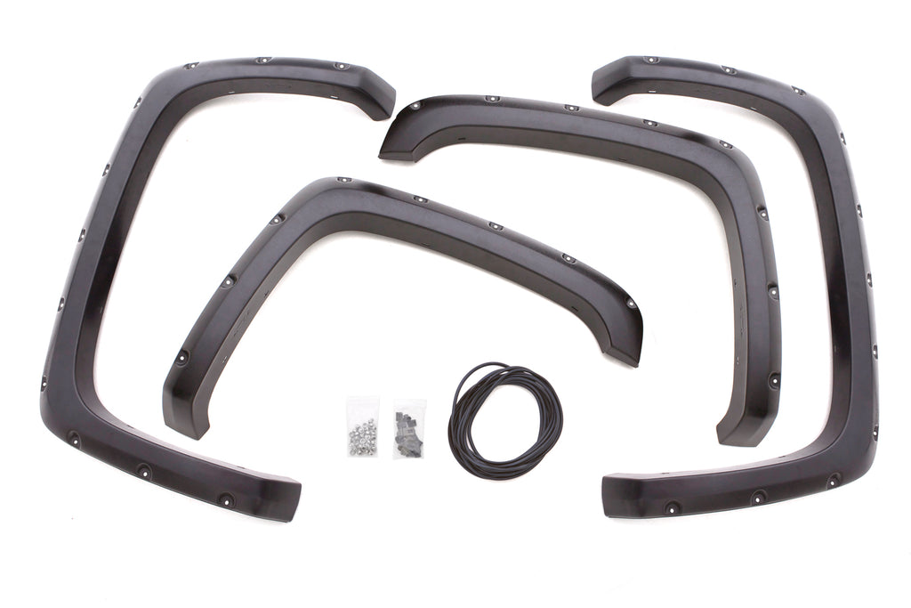 Rivet Style Fender Flare Set Front and Rear, Textured, 4-Piece Set 2015-2017 Ford F-150 Fleetside Lund