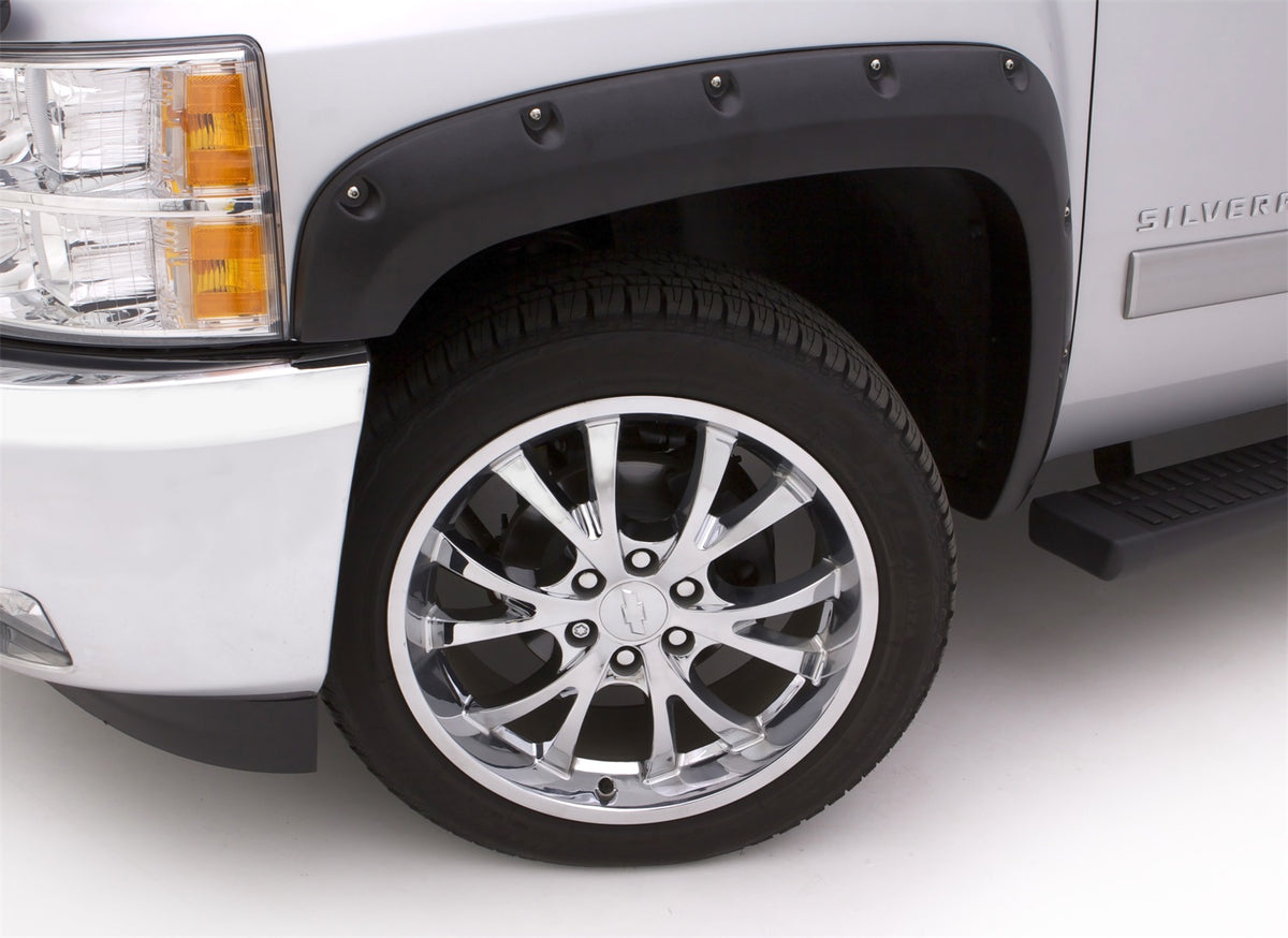 Rivet Style Fender Flare Set Front, Textured, 2-Piece Set 2016-2022 Toyota Tacoma Fleetside Lund