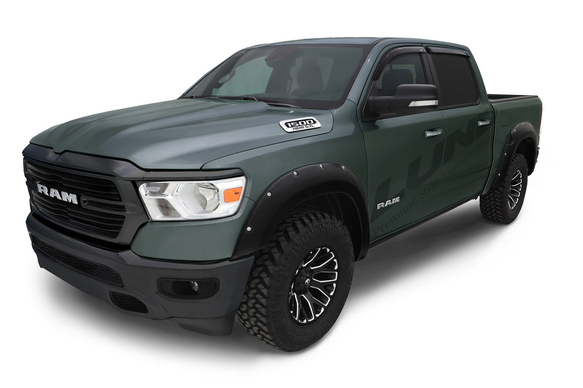 Rivet Style Fender Flare Set Front and Rear, Textured, 4-Piece Set 2019-2024 Ram 1500 Lund