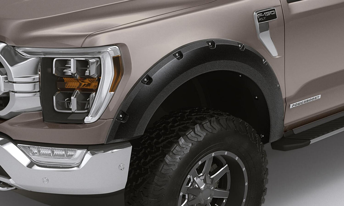 Rivet Style Fender Flare Set Front, Textured, 2-Piece Set 2021-2024 Ford F-150 Lund