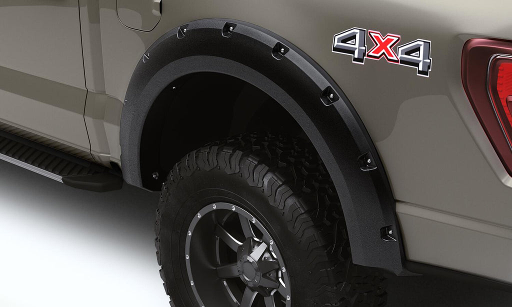 Rivet Style Fender Flare Set Rear, Textured, 2-Piece Set 2021-2024 Ford F-150 Lund