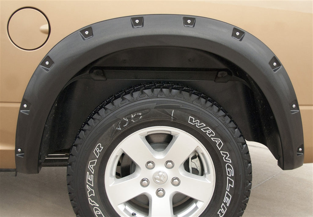 Rivet Style Fender Flare Set Rear, Textured, 2-Piece Set 2009-2018 Dodge Ram 1500 Lund
