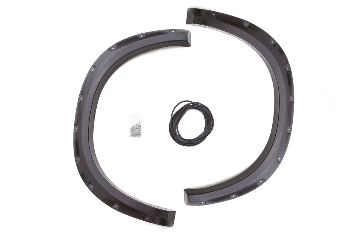 Rivet Style Fender Flare Set Rear, Textured, 2-Piece Set 2009-2018 Dodge Ram 1500 Lund