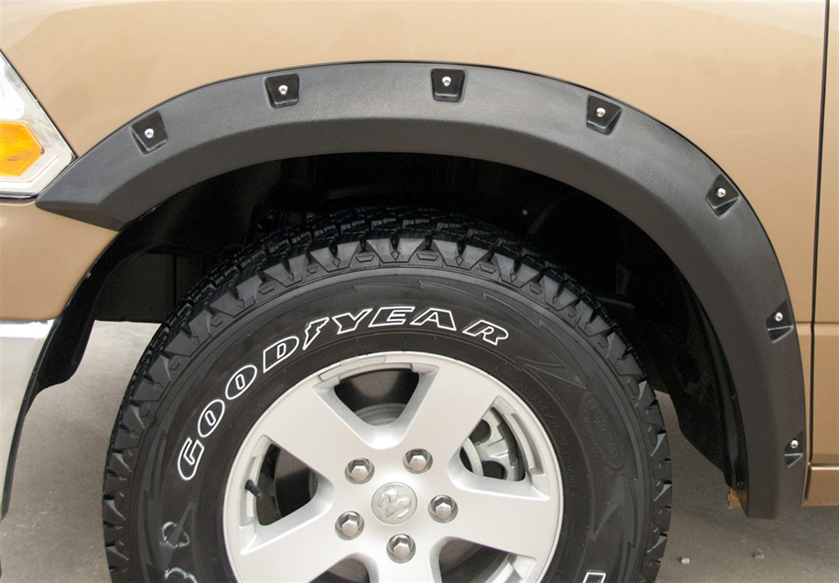 Rivet Style Fender Flare Set Front and Rear, Textured, 4-Piece Set 2009-2023 Dodge Ram 1500 Lund