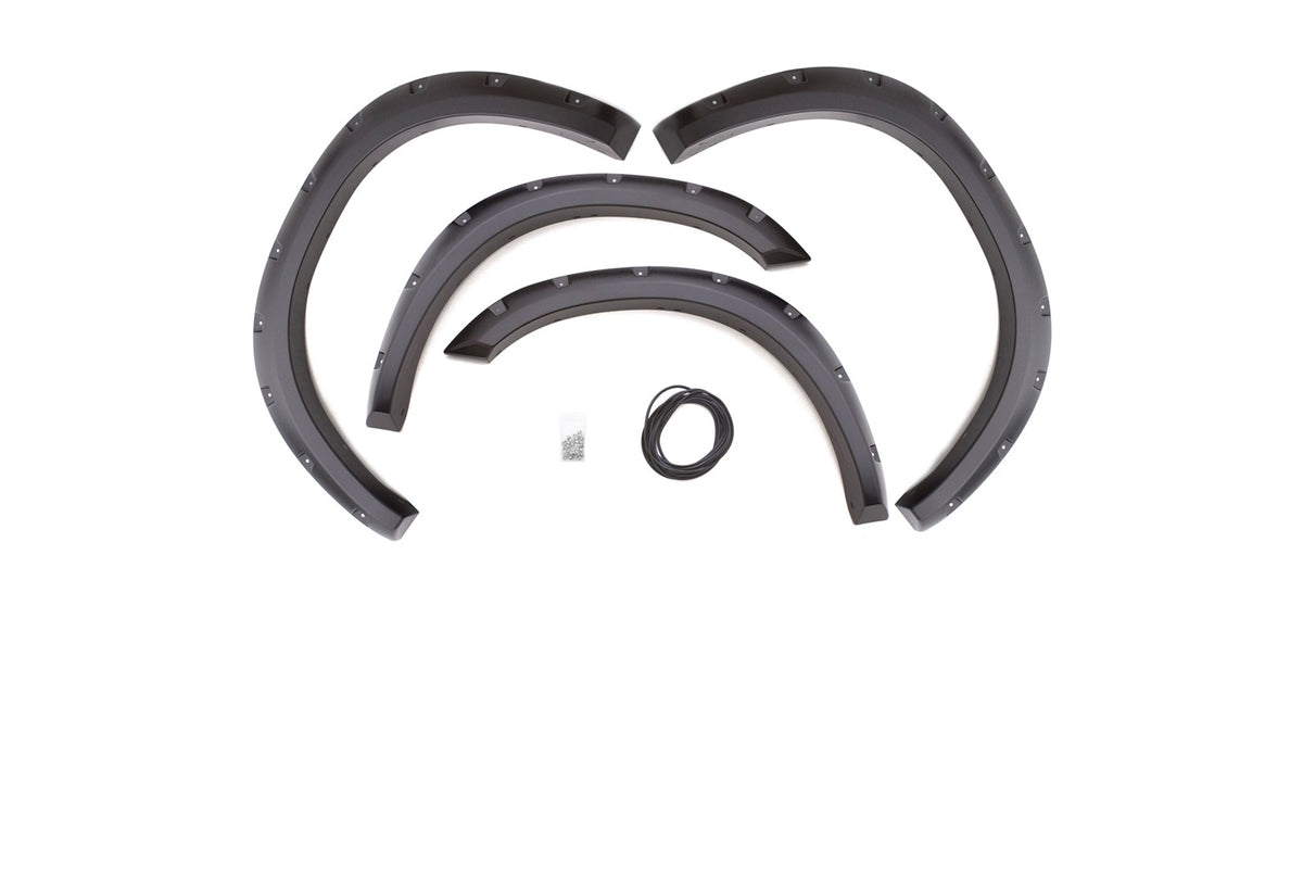 Rivet Style Fender Flare Set Front and Rear, Textured, 4-Piece Set 2009-2023 Dodge Ram 1500 Lund