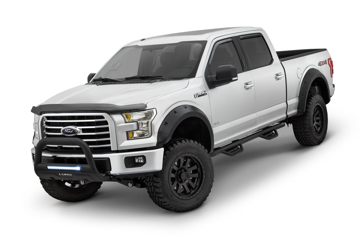 Rivet Style Fender Flare Set Front and Rear, Smooth, 4-Piece Set 2004-2008 Ford F-150 Fleetside Lund
