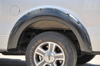 Rivet Style Fender Flare Set Rear, Textured, 2-Piece Set 2004-2008 Ford F-150 Fleetside Lund